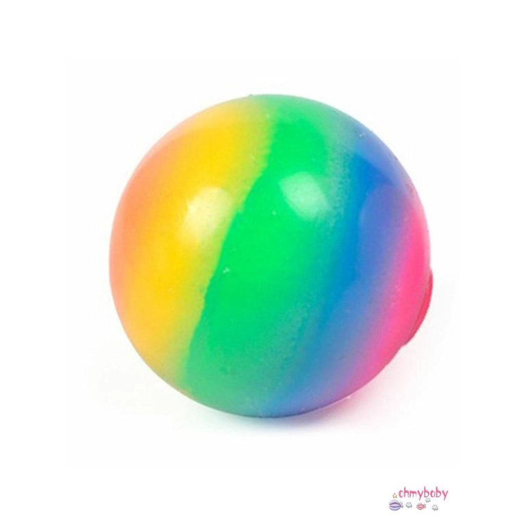【OMB】 Rainbow Giant Stress Ball For Adults And Kids Jumbo Ball Reduce Fidget Toy