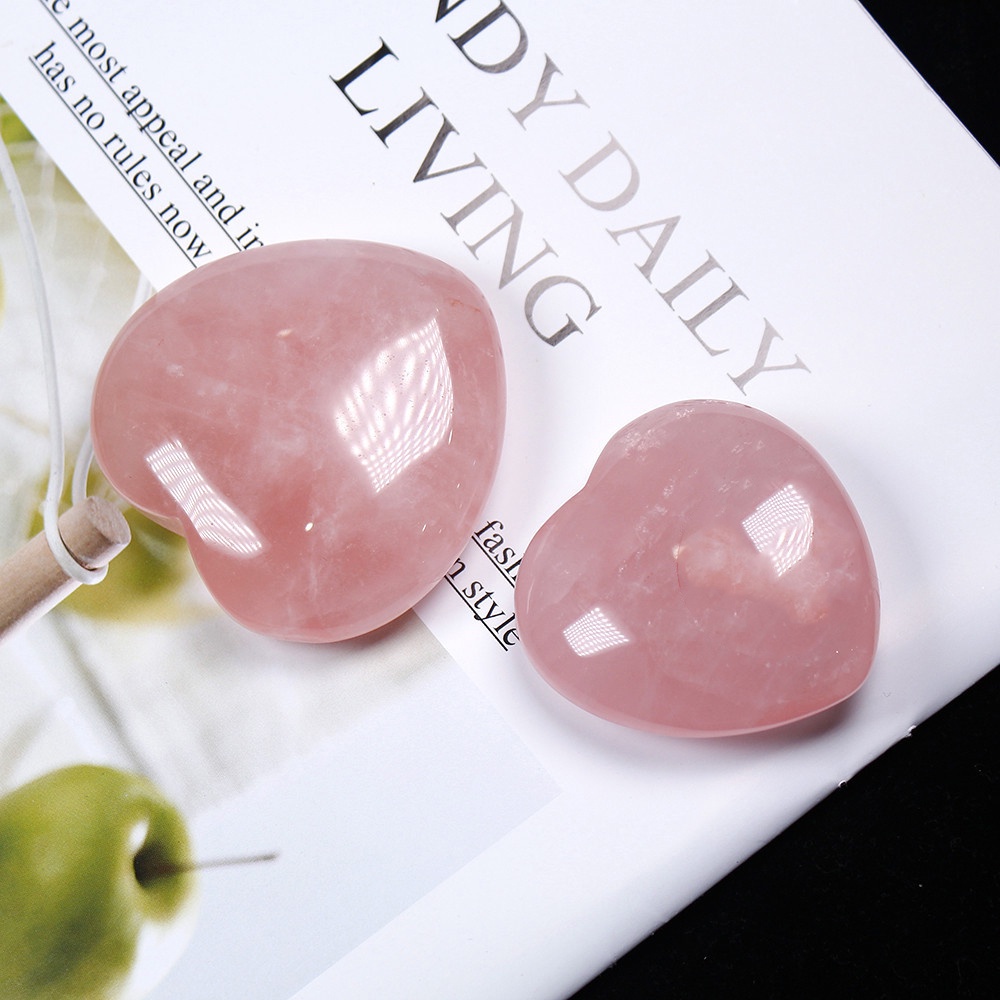 Đá Trái Tim Rose Quartz Size Siêu Lớn 4-5 Cm Thanh Tẩy Năng Lượng DA52
