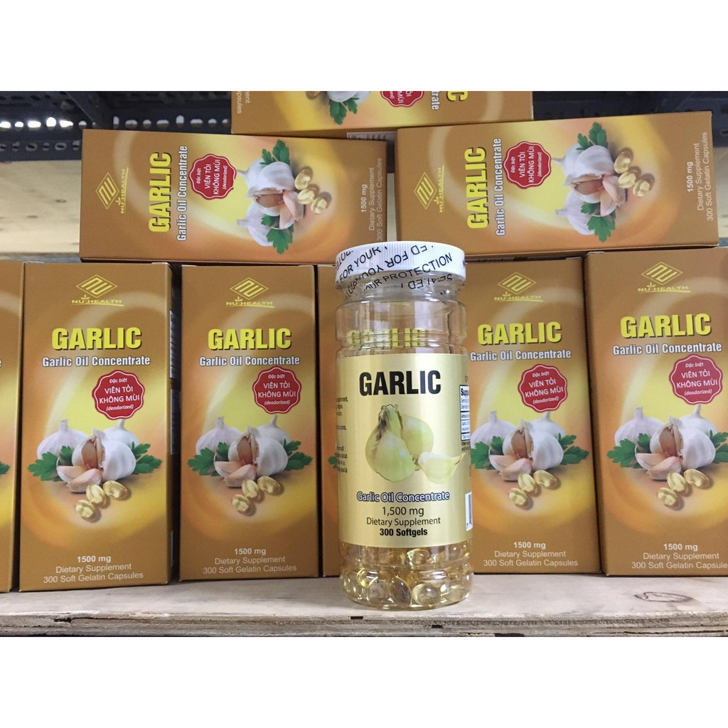 Tinh dầu tỏi không mùi Garlic Oil Concentrate NuHealth Mỹ lọ 300 viên tăng cường đề kháng, cam kết chính hãng