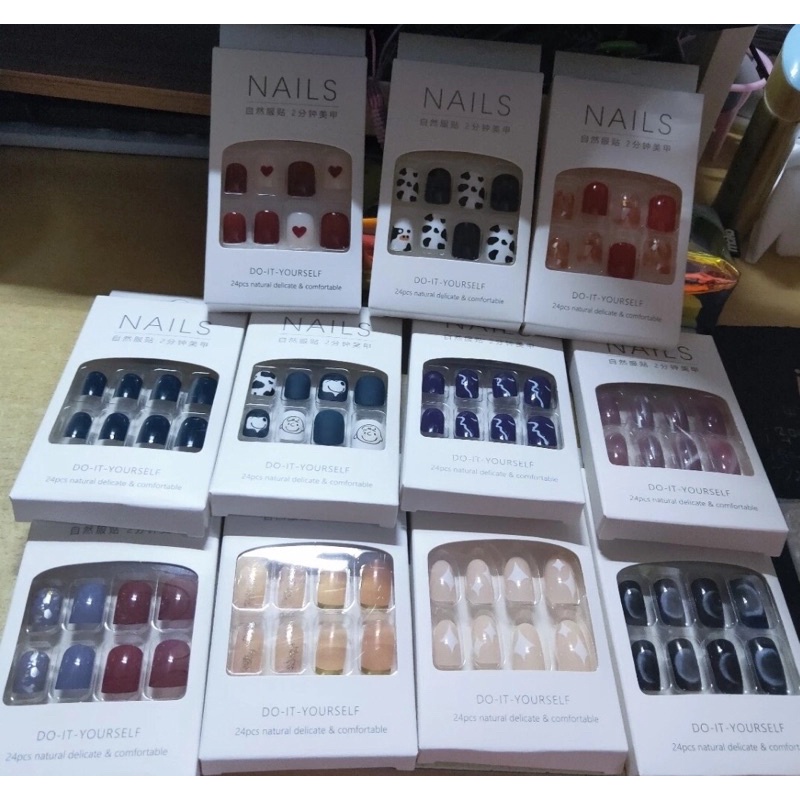 Set 24 móng tay giả nhiều size bằng nhựa ABS  Yukimishop