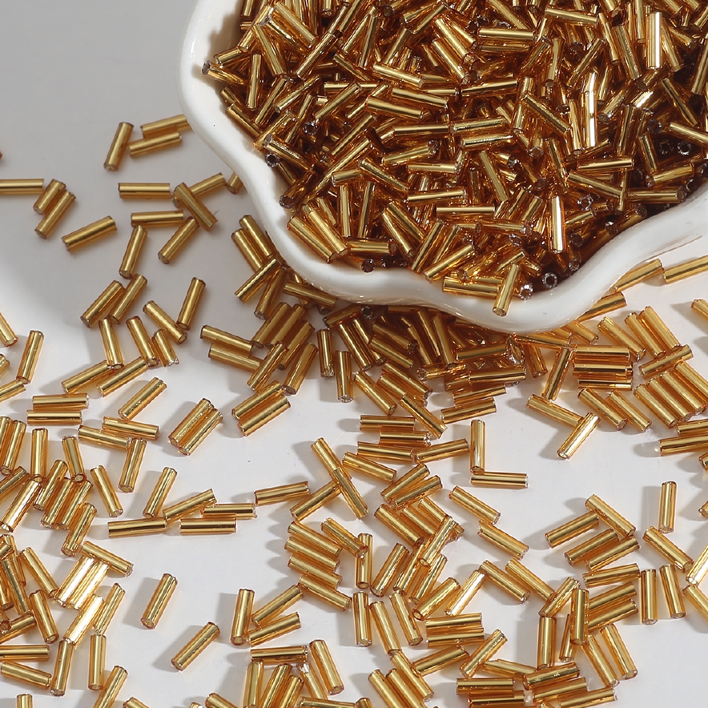 Bộ 300 hạt ống thủy tinh 19 màu dùng làm đồ trang sức thủ công 2x7mm