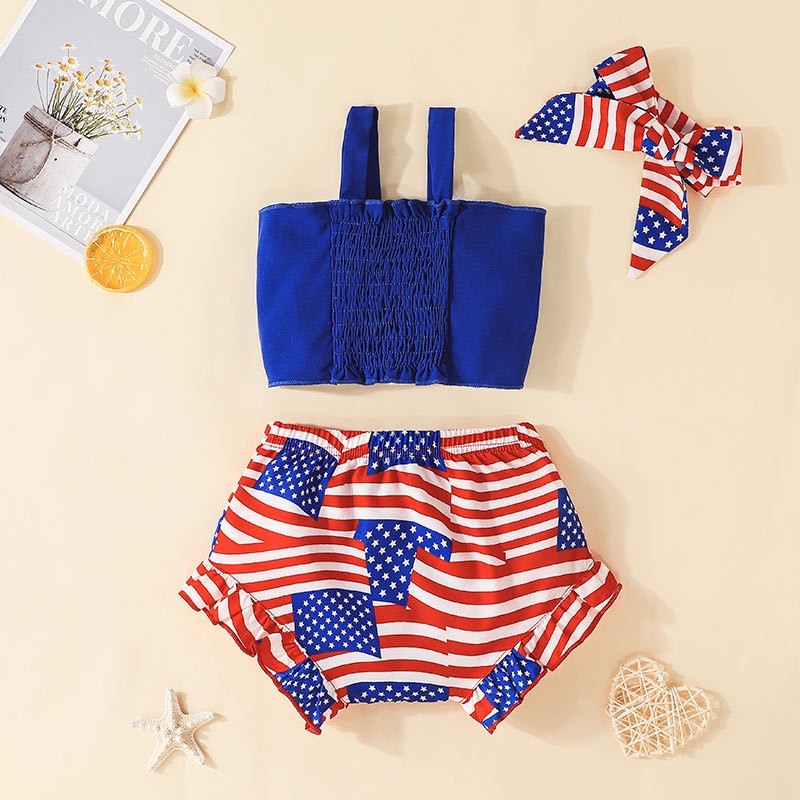 Combo bộ đồ bé gái 3-24 tháng không tay áo croptop quần đùi set mùa hè thời trang cho bé trẻ em sơ sinh