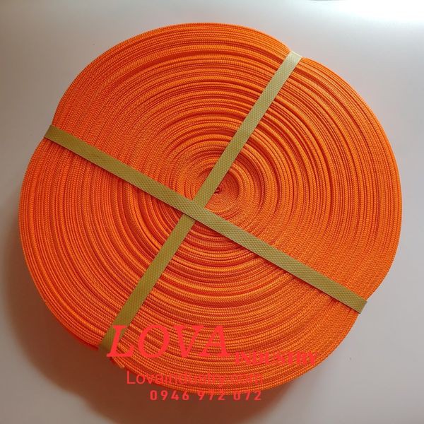 Dây đai vải dệt polyester bản 25mm màu cam buộc hàng chằng hàng giá rẻ
