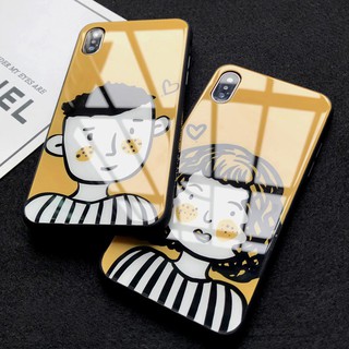 ốp lưng kính iphone hình chàng trai cô gái ốp lưng cho iphone 6 7 8 plus x xr xs max 11 pro max 12 13 promax k184