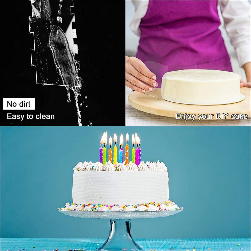 CONOPERY Set 6 Dụng Cụ Làm Mịn Răng Cưa Bánh Bằng Acrylic Trong Suốt