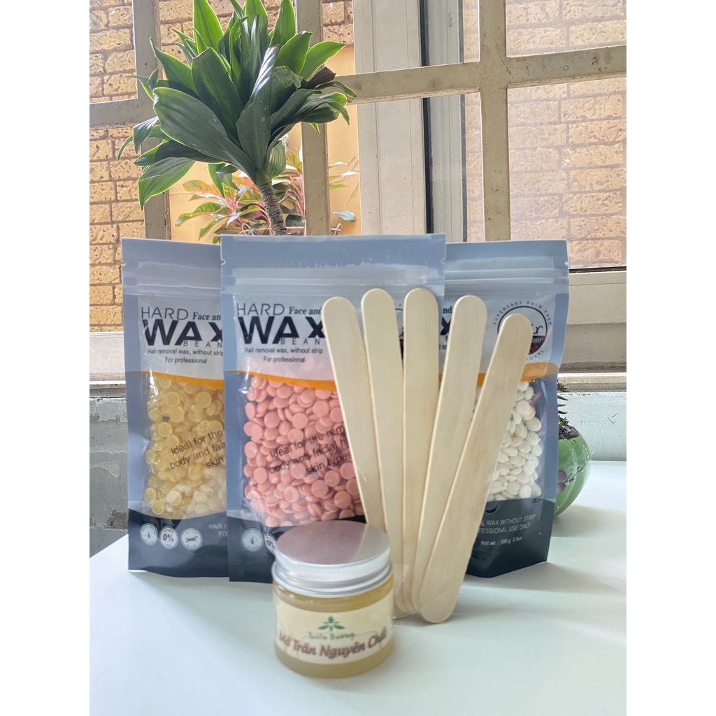 Wax lông hard beans + Mỡ trăn 50ml (tặng kèm que lấy sáp)