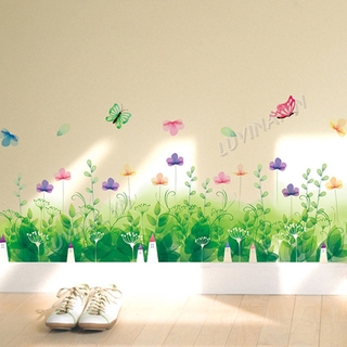 [ĐƠN 200K TẶNG QUÀ SIÊU YÊU]-Decal dán tường LUVINA trang trí phòng khách, phòng ăn, phòng ngủ - Chân tường xanh phale