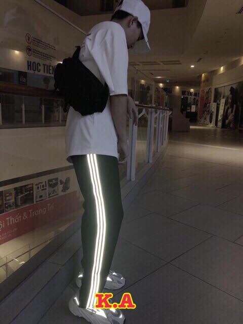 Quần 3 sọc thể thao phản quang chất da cá KA | BigBuy360 - bigbuy360.vn