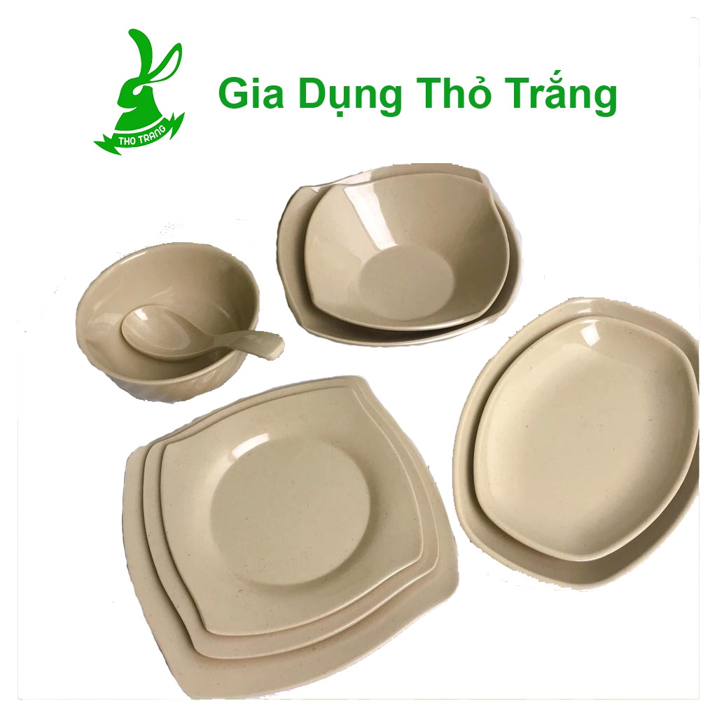 Dĩa vuông màu nâu nhựa melamine cao cấp Fataco Việt Nam