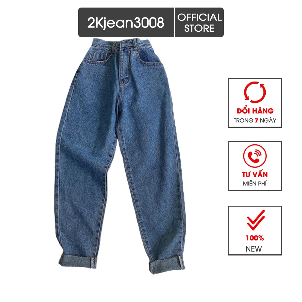 Quần baggy jean nữ lưng cao size đại  kiểu quần bò baggy hàng VNXK thời trang bigsize 2KJEAN MS109