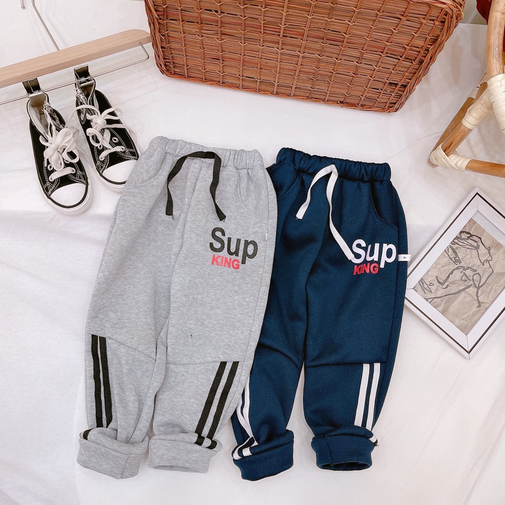 Quần nỉ ấm dáng thể thao cho bé trai, bé gái K057