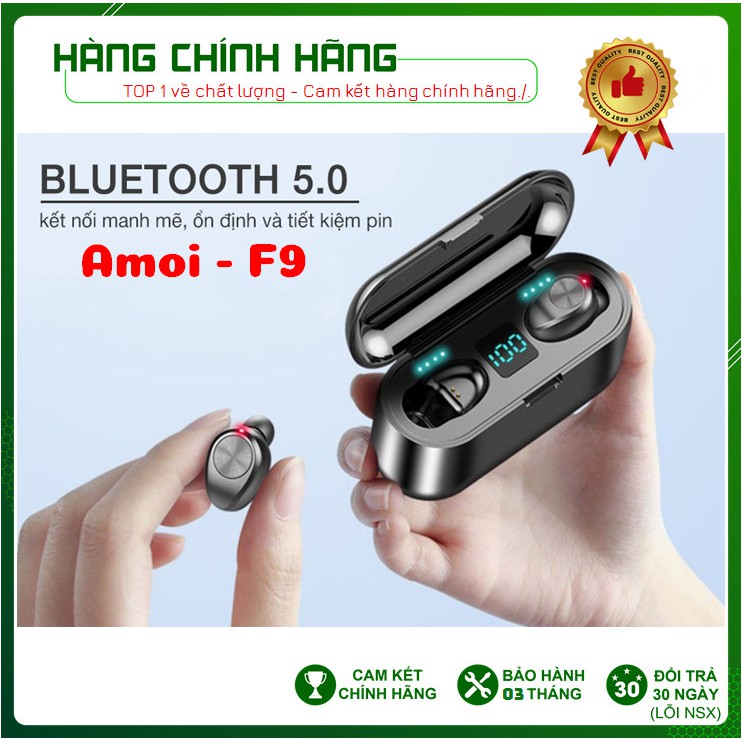 Tai nghe Amoi F9 - Bản Quốc Tế [FreeShip - Hàng Chính Hãng] Tai nghe true wireless| Nút cảm ứng| Sạc dự phòng| Pin 280h