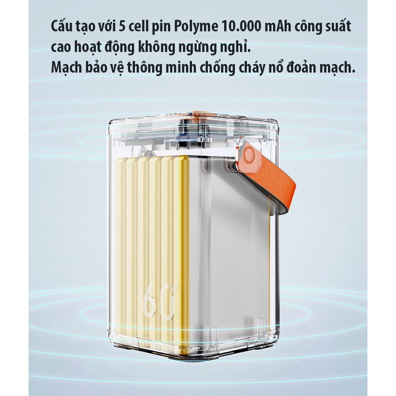 Pin sạc dự phòng công suất 60000 mAh Polyme BH 12 tháng.