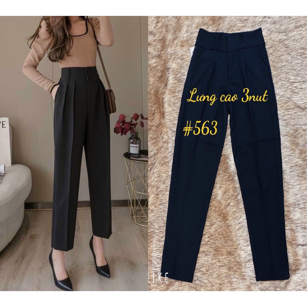 Quần baggy vảy tây lưng siêu cao QT563