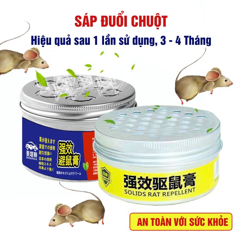 Sáp đuổi chuột - 6 tháng không thấy chuột - 100% Dầu thực vật - An toàn với sức khỏe- Hộp 120g