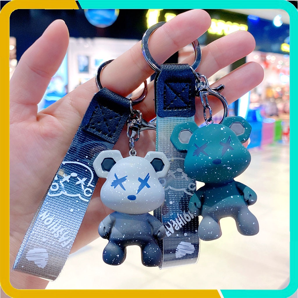 Móc Khóa Gấu Hàn Quốc Dễ Thương,Chameleon Bear, Móc Treo Trên Balo, Túi Xách, KB-01