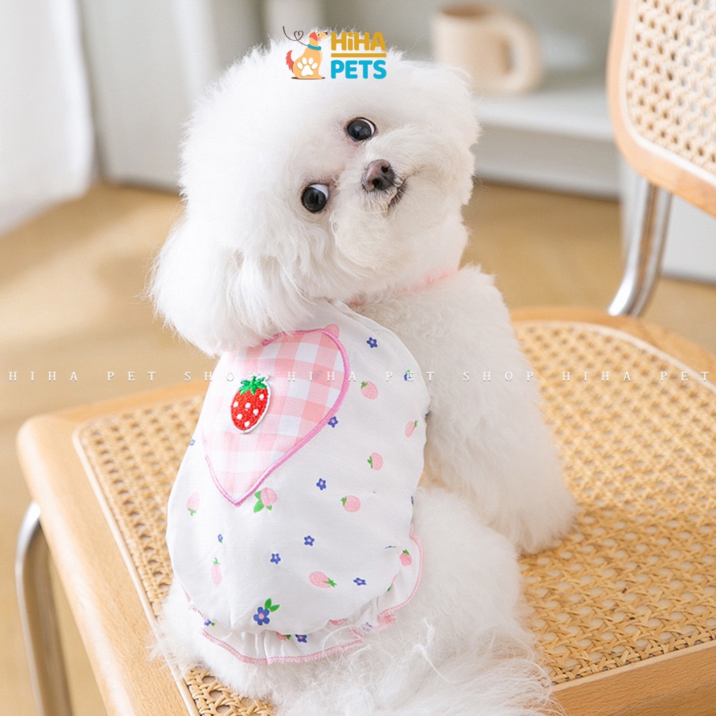 Váy Cho Chó Mèo Công Chúa Hai Dây Mát Mẻ Quần Áo Thú Cưng Mùa Hè Cao Cấp Hihapet.