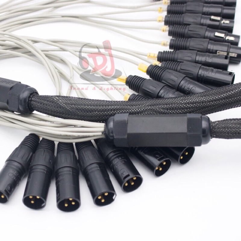 Dây Mic trống 7 đầu Jack 10m dây micro drum 7 Jack canon đực cái dài 10m microphone drum Jack canon day Mic