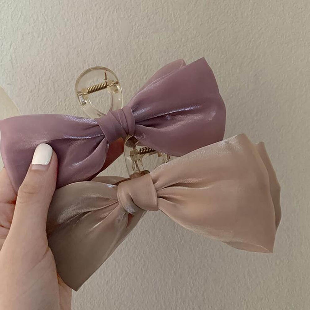 Kẹp Tóc Đính Nơ Lưới In Họa Tiết Cá Mập Phong Cách Hàn Quốc Dành Cho Nữ