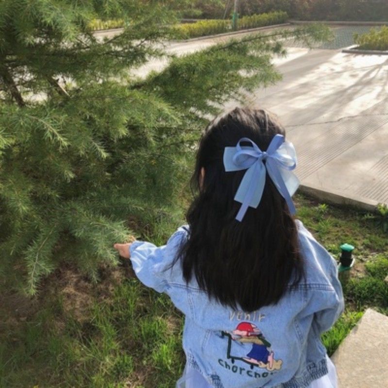 Kẹp Tóc Ruy Băng Kiểu Công Chúa Dễ Thương Phong Cách Hàn Quốc Cho Bé Gái