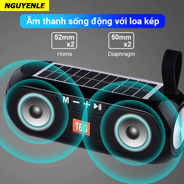 Loa bluetooth siêu bass năng lượng mặt trời 2021