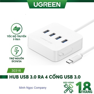 Hub bộ chuyển đổi usb type-c ra 4 cổng usb 3.0 ugreen 30316 - hàng chính hãng