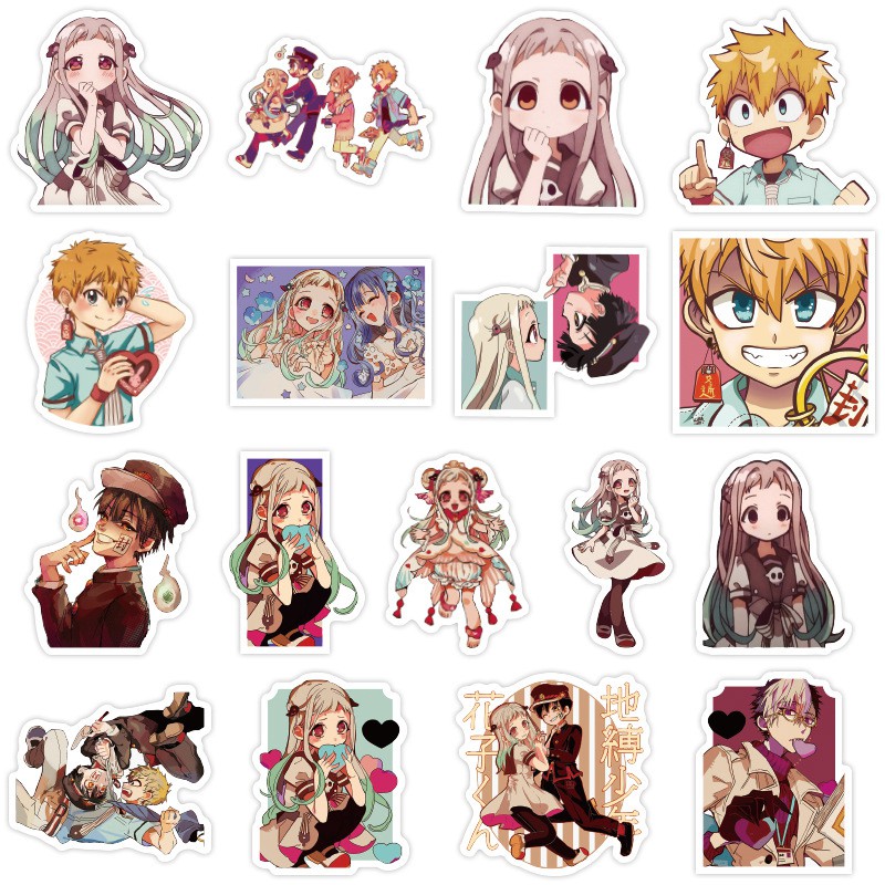 Miếng dán Sticker Anime Manga Jibaku Shounen Hanako-kun (Toilet-Bound) trọn bộ 100 hình - In rõ ràng sắc nét khó tróc