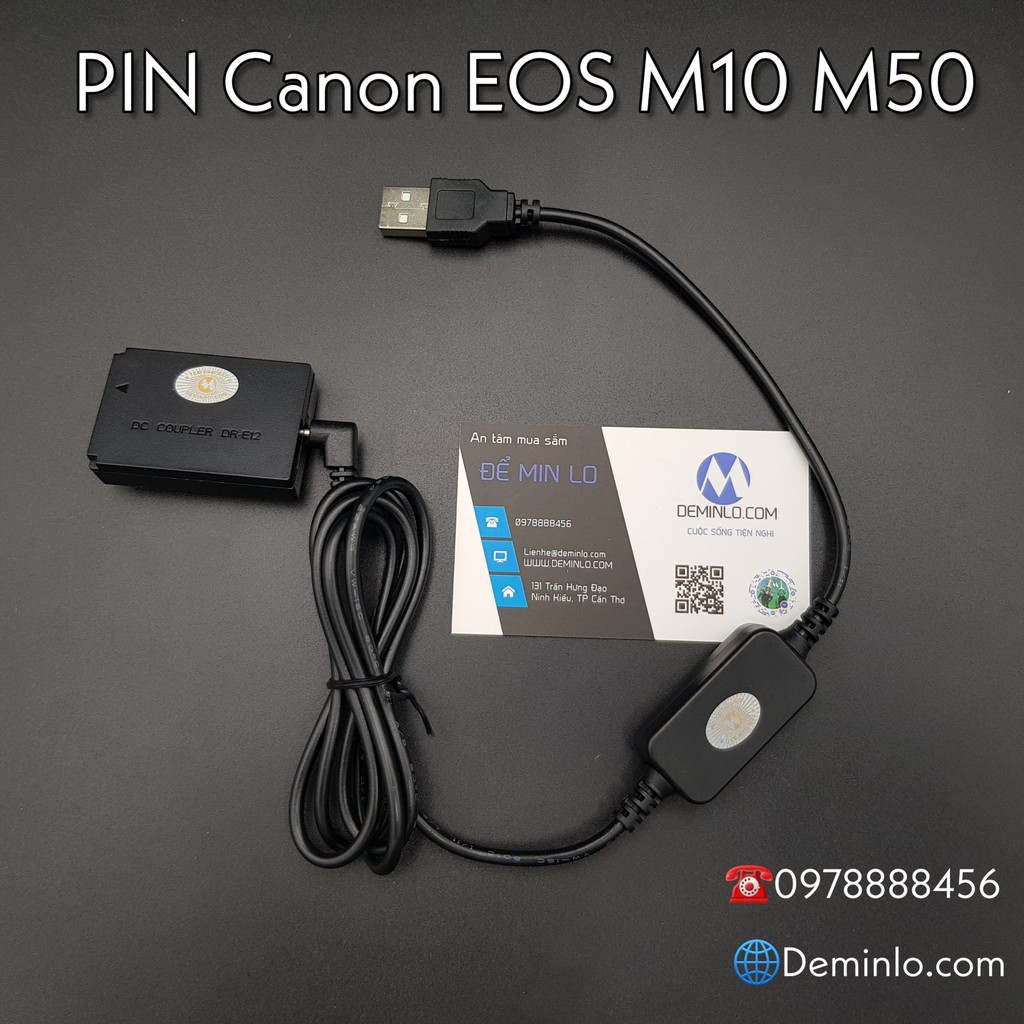 Pin Canon EOS M10 M50 100D pin dummy LP-E12 dùng sạc dự phòng