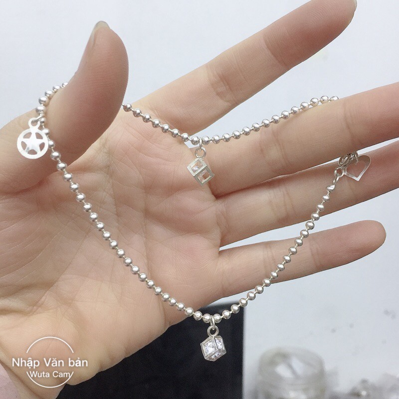 Lắc chân bi thả đá bạc ta NGỌC MẬU túi tiền