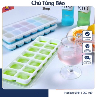 Khay Làm Đá Silicon 14 Ô Có Nắp Đậy