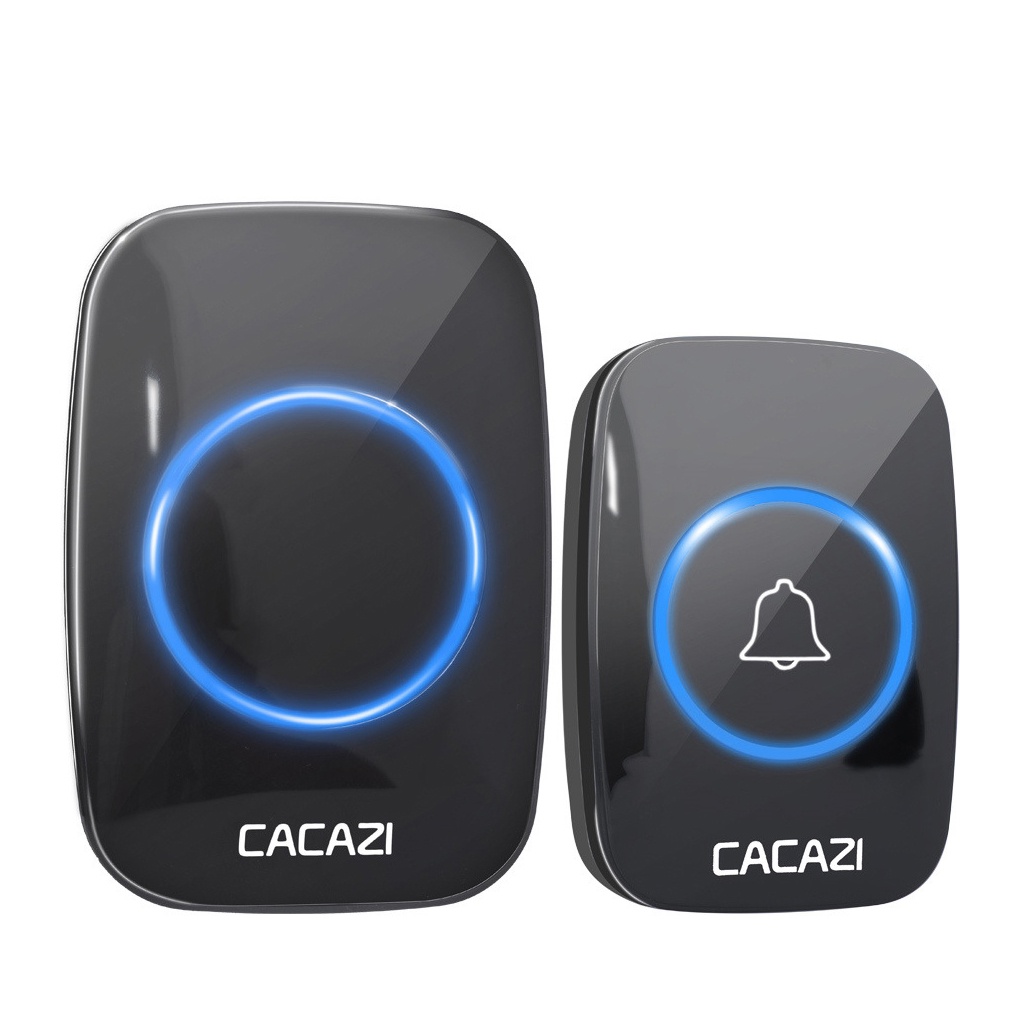 EU Plug Smart Wireless Doorbell Volume Adjustable Songs Welcome Security Alarm Remote Door Bell Transmitter with LED
