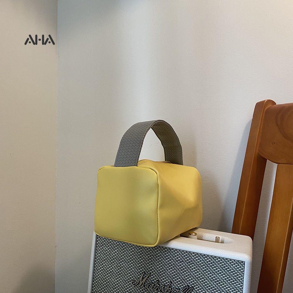 Túi Đựng Mỹ Phẩm Bằng Da Sức Chứa Lớn Màu Kẹo Ngọt Xinh Xắn Tiện Dụng