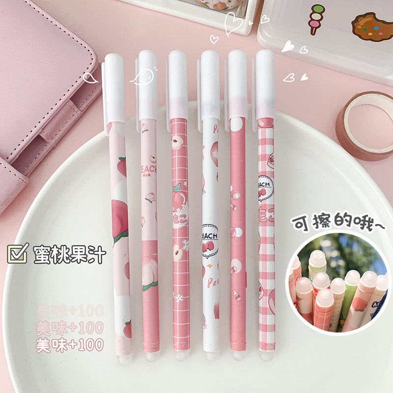 Bộ 10 Bút Mực Gel Ngòi 0.5mm Màu Xanh Dương Dễ Thương Có Thể Xóa Được Tiện Dụng