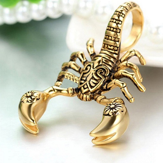 Dây chuyền da mặt hợp kim hình bò cạp độc đáo thời trang cho nam