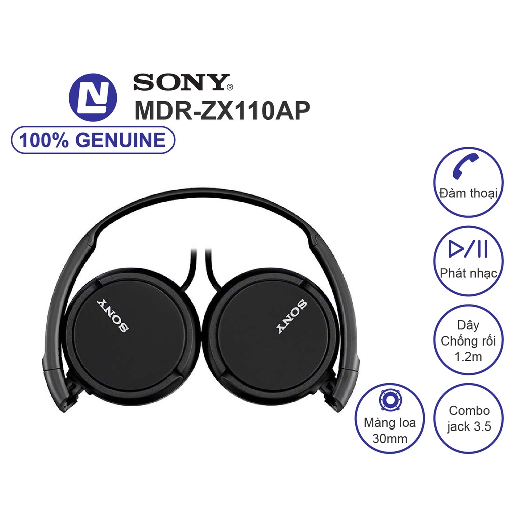 NEW FULL BOX - Tai nghe Sony MDR-ZX110AP - Có dây - Micro đàm thoại