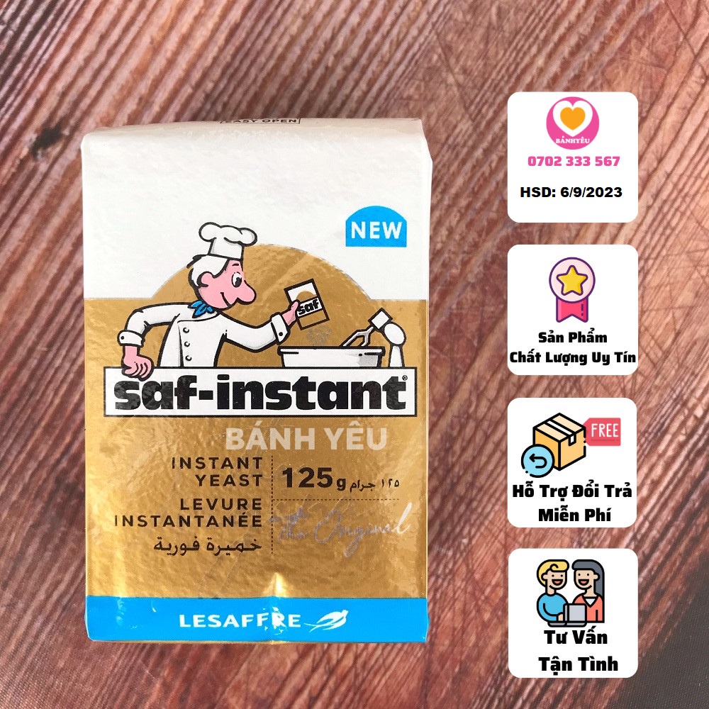 Men ngọt PHÁP hiệu Saf-instant 125g - Men nở làm bánh mì - PL58