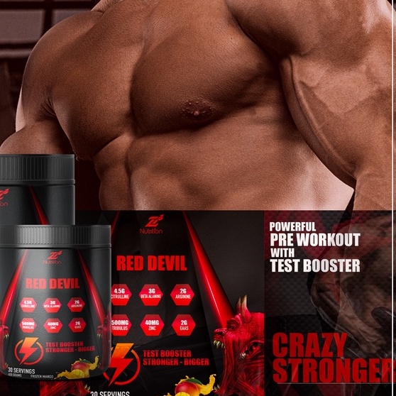 ZNUTRITION RED DEVIL PREWORKOUT - TĂNG SỨC MẠNH KHÔNG CHẤT KÍCH THÍCH, ZMA TĂNG TESTOSTERONE (30 LẦN DÙNG)