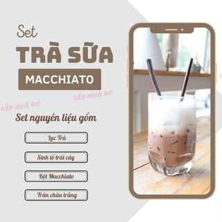 Set nguyên liệu trà sữa macchiato pha 10 ly