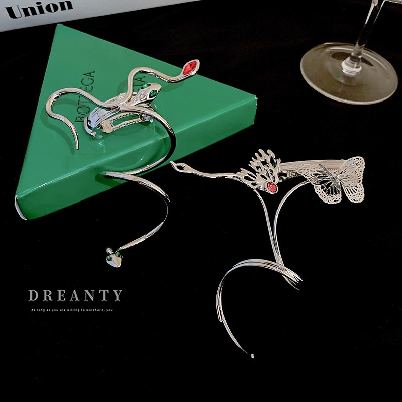 Kẹp Tóc Hình Bướm Đính Đá Độc Đáo Bằng Kim Loại