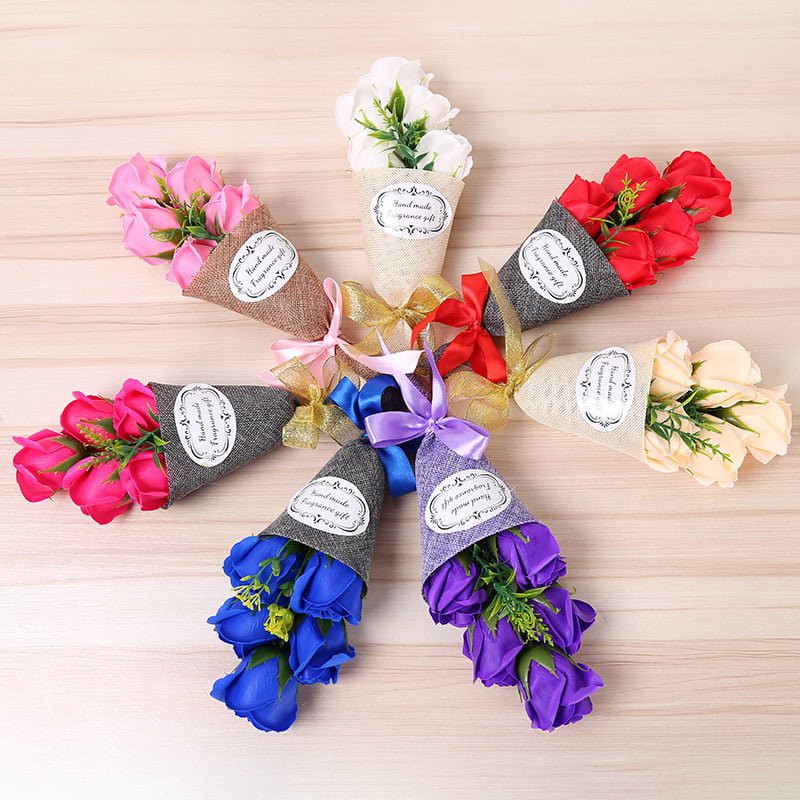 Hoa sáp 5 bông nhãn tròn trắng