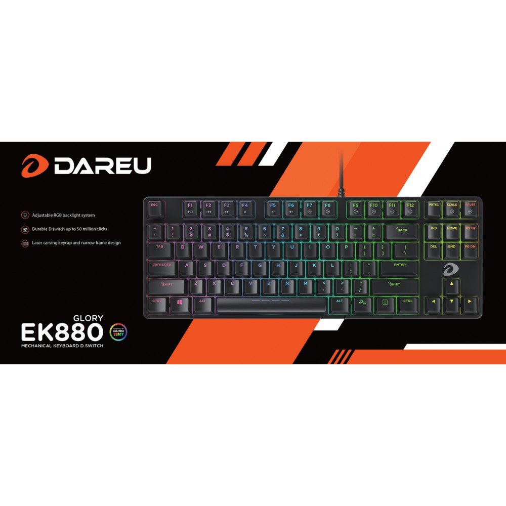 Bàn phím cơ DAREU EK880 led RGB (RGB, Blue/ Brown/ Red D switch)