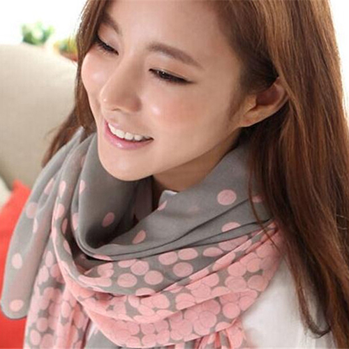Khăn Choàng Cổ Chấm Bi Thời Trang Cho Nữ Bản To Tiện Lợi