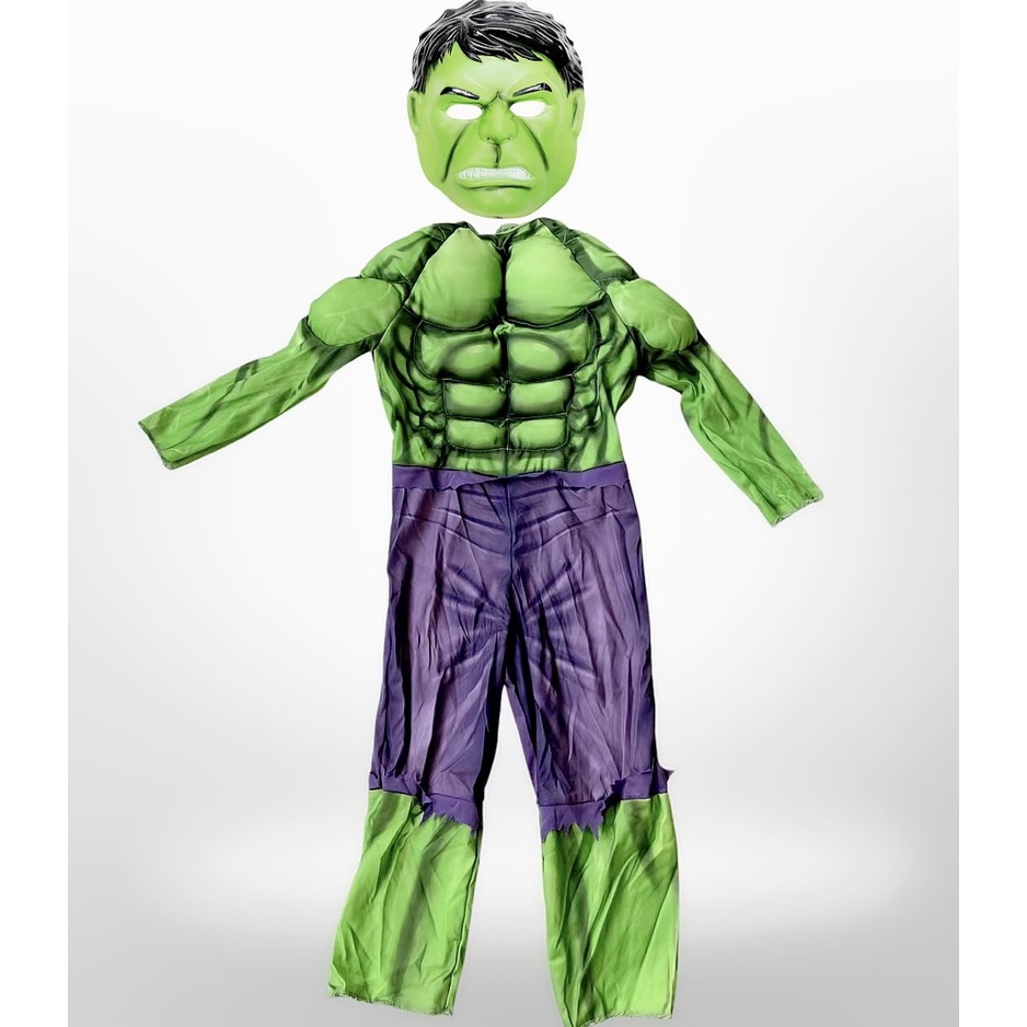Trang Phục Hóa Trang Cơ Bắp Nhân Vật Khủng Lồ Xanh Hulk Cho Bé Kèm Mặt Nạ