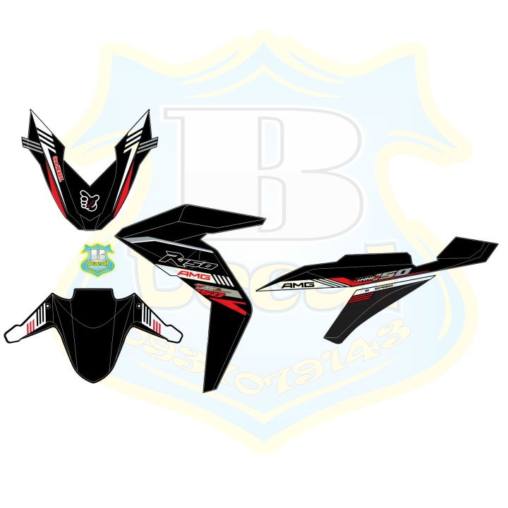 ( Quí khách vui lòng mang ra tiệm cho thợ dán ) Tem winner AMG đỏ đen