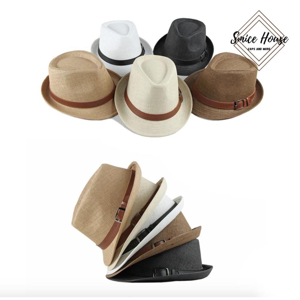 Mũ Phớt Nam Nữ Thời Trang Vành Ngắn MC08 - Nón Phớt Đi Biển Vintage Chất Cói | Mũ Chất HN