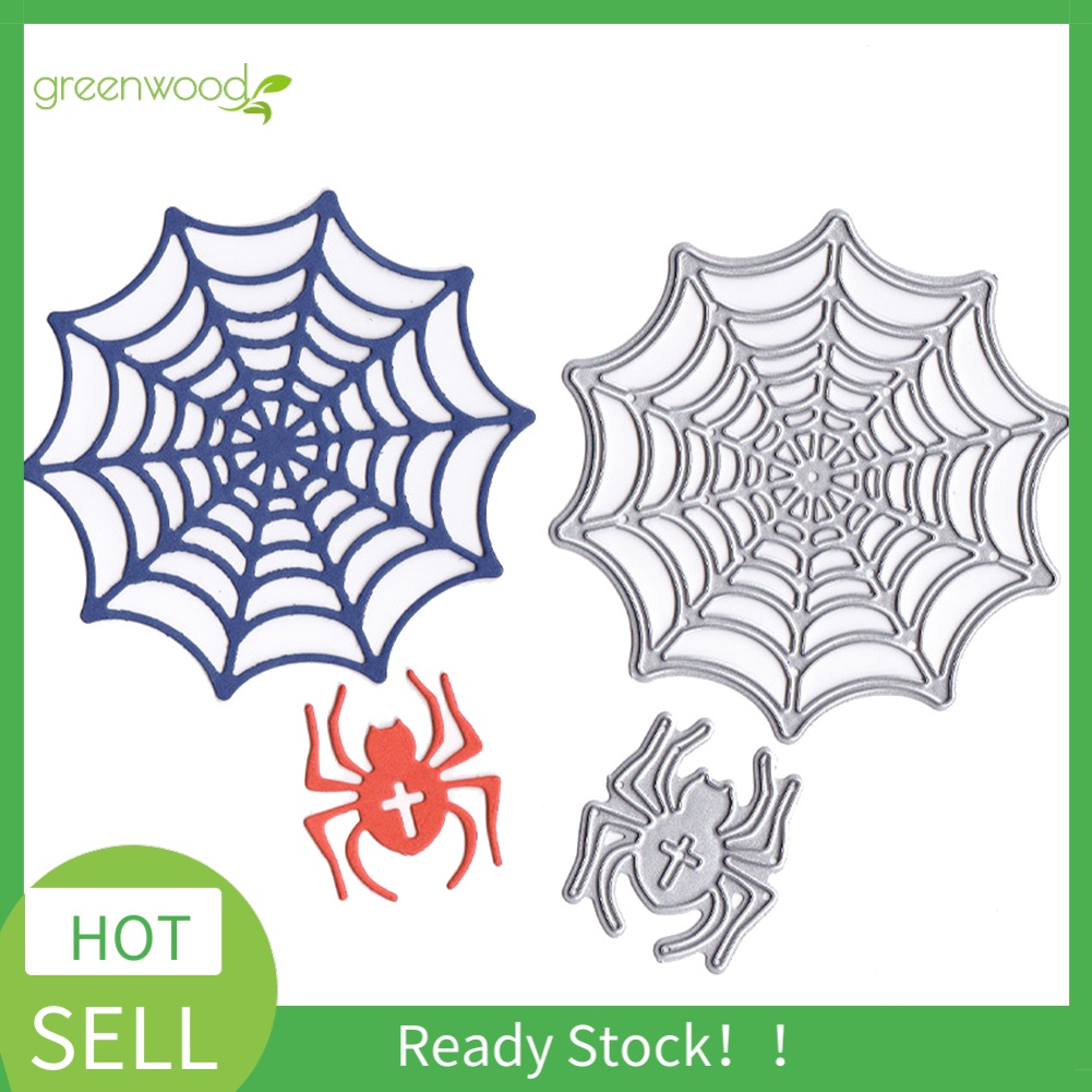 【Green】Halloween Spider Web Cutting Dies DIY Scrapbooking Cards Embossing Stencil Mold