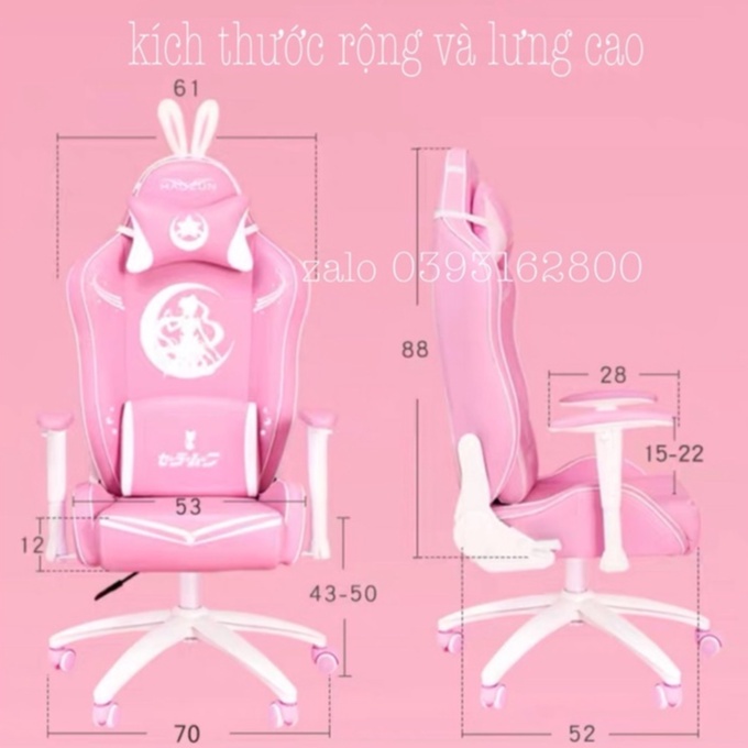 Ghế Livestream Hồng Có Tai Thỏ