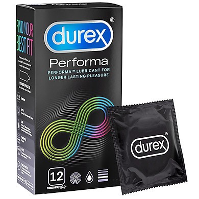 Combo 4 hộp bcs Durex [12 bao] : Performa, Fetherlite, Pleasuremax, Kingtex TẶNG 1 Gel bôi trơn Durex PLAY 50ml