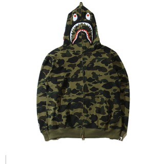 Áo khoác bape cá mập galaxy shark màu xanh lá cây, phản quang shark, jacket bape shark nam nữ