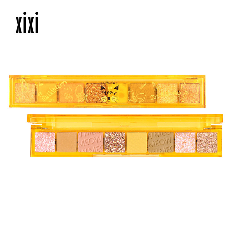 Bảng phấn mắt XIXI 8 ô màu tông cam nâu tím Meow Eyeshadow xinh xắn